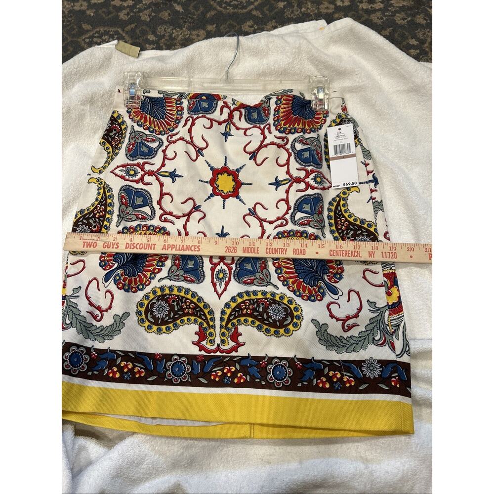 NWT Tommy Hilfiger Women's Paisley Preppy Pencil Skirt Women Size 12 100% Cotton